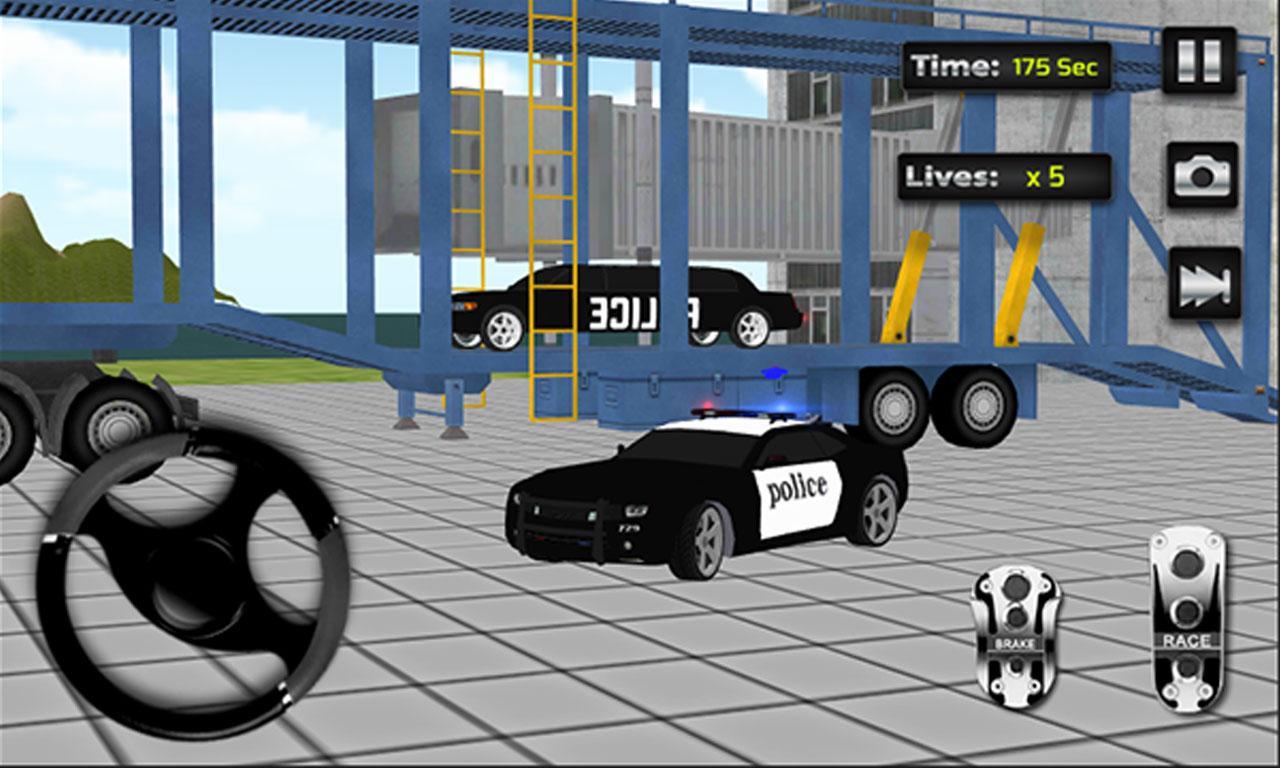 Police Car Airplane Transport Game Screenshot