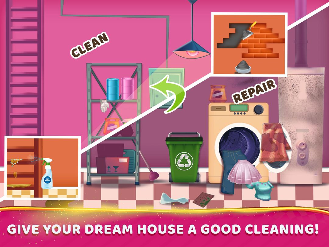 สร้างและทำความสะอาดบ้าน - ออกแบบและปรับปรุงใหม่ ภาพหน้าจอเกม