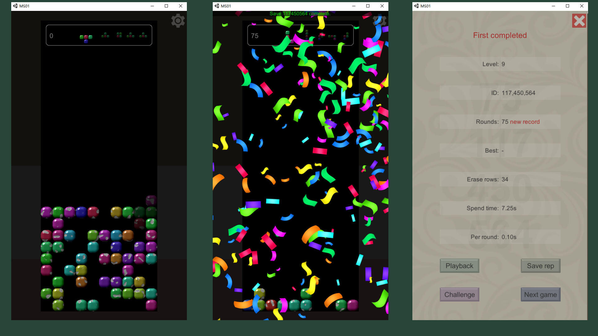 The puzzle of blocks Game Screenshot