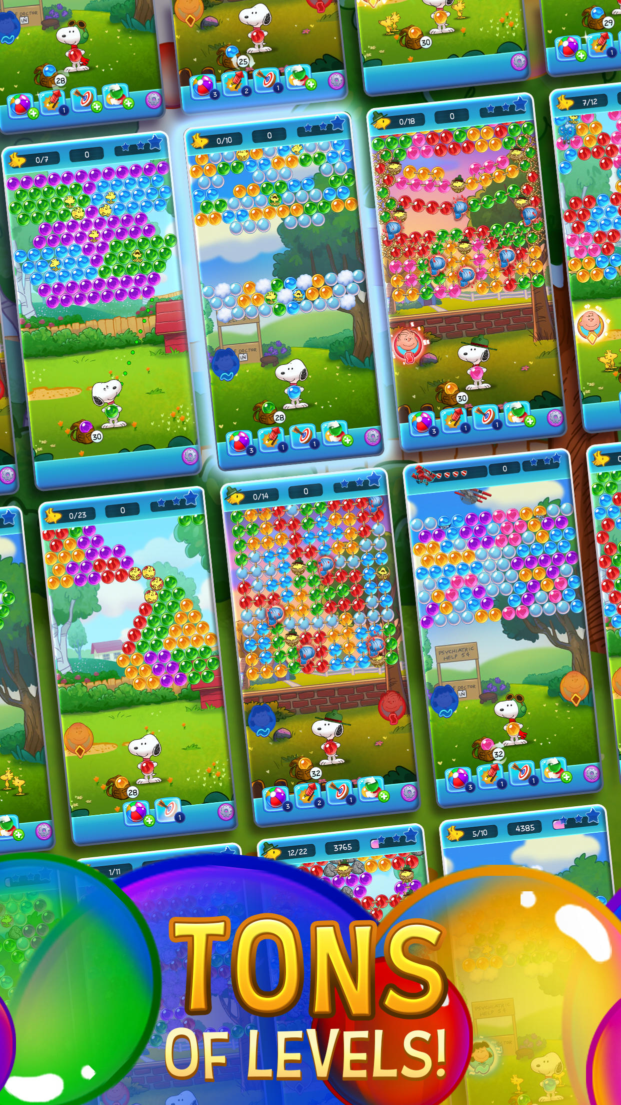 Bubble Shooter - Snoopy POP! Game Screenshot