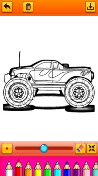 Captura de Tela do Jogo caminhões monstro para colorir