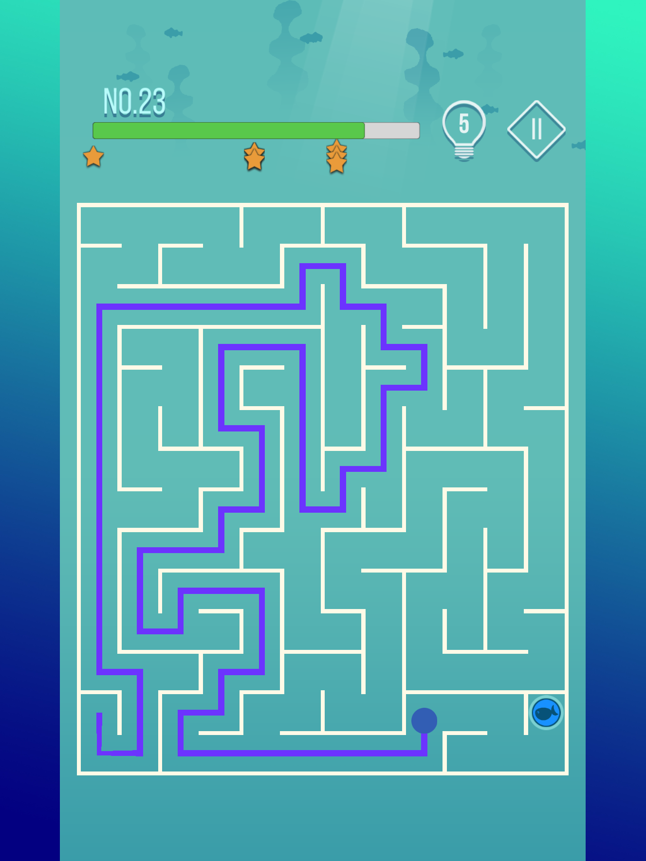 미로찾기-고래와 물고기들 게임 스크린샷