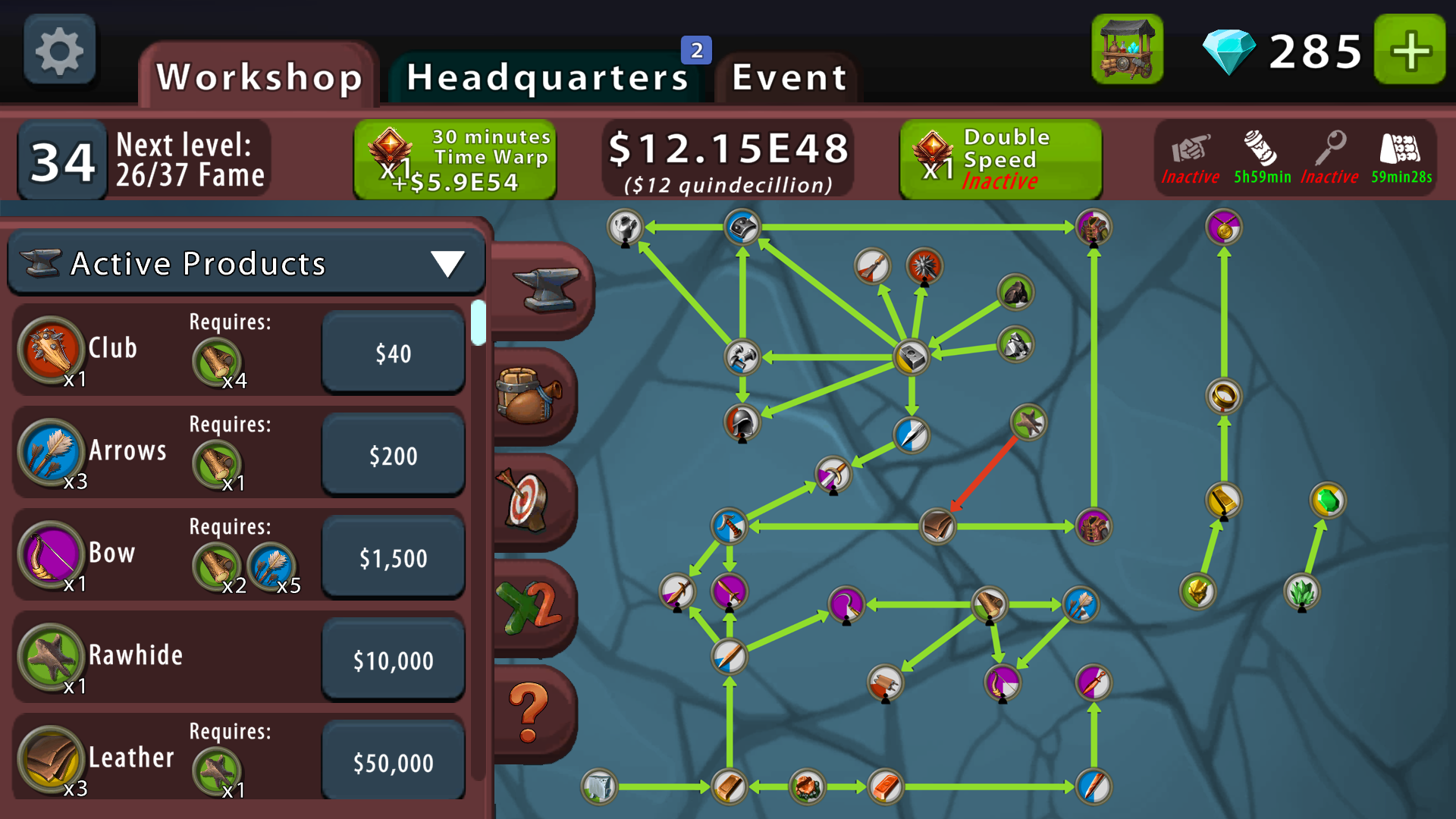 Crafting Idle Clicker Game Screenshot