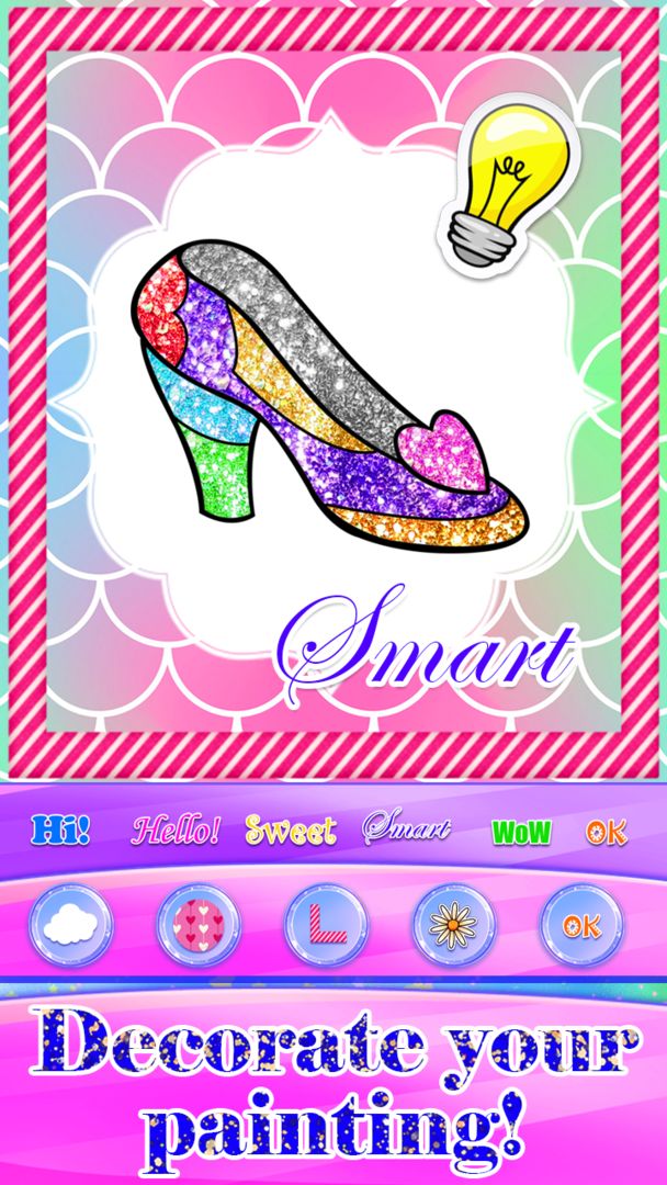 Glitter Fashion Artwork Girls Beauty Coloring Book screenshot game