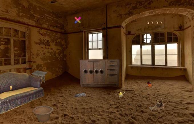 放棄されたゴーストタウンのエスケープ ゲームのスクリーンショット