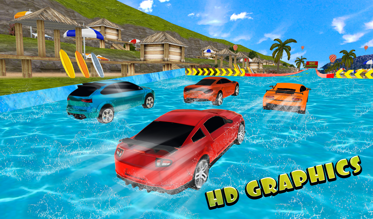 Water Slide Car Stunt Race 게임 스크린샷
