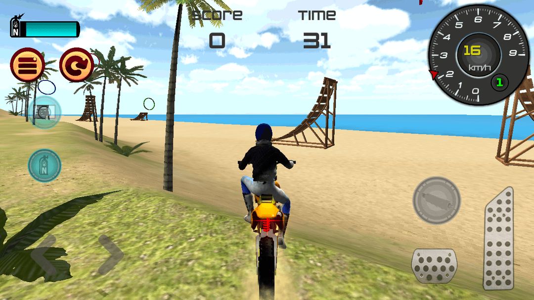 모터 크로스 바닷가 점프 3D 게임 스크린 샷