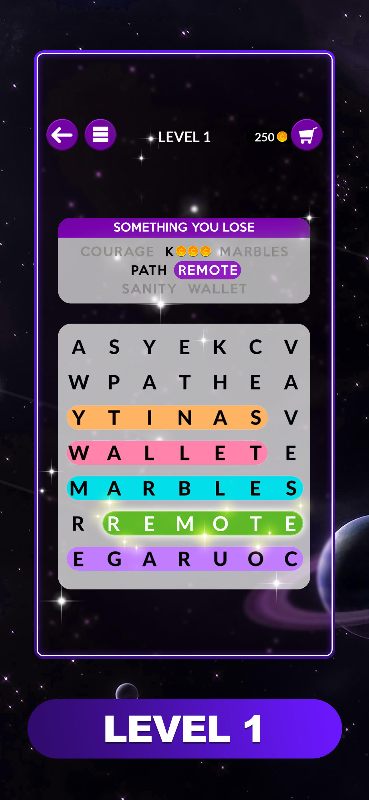 Wordscapes Search: Word Games Game Screenshot