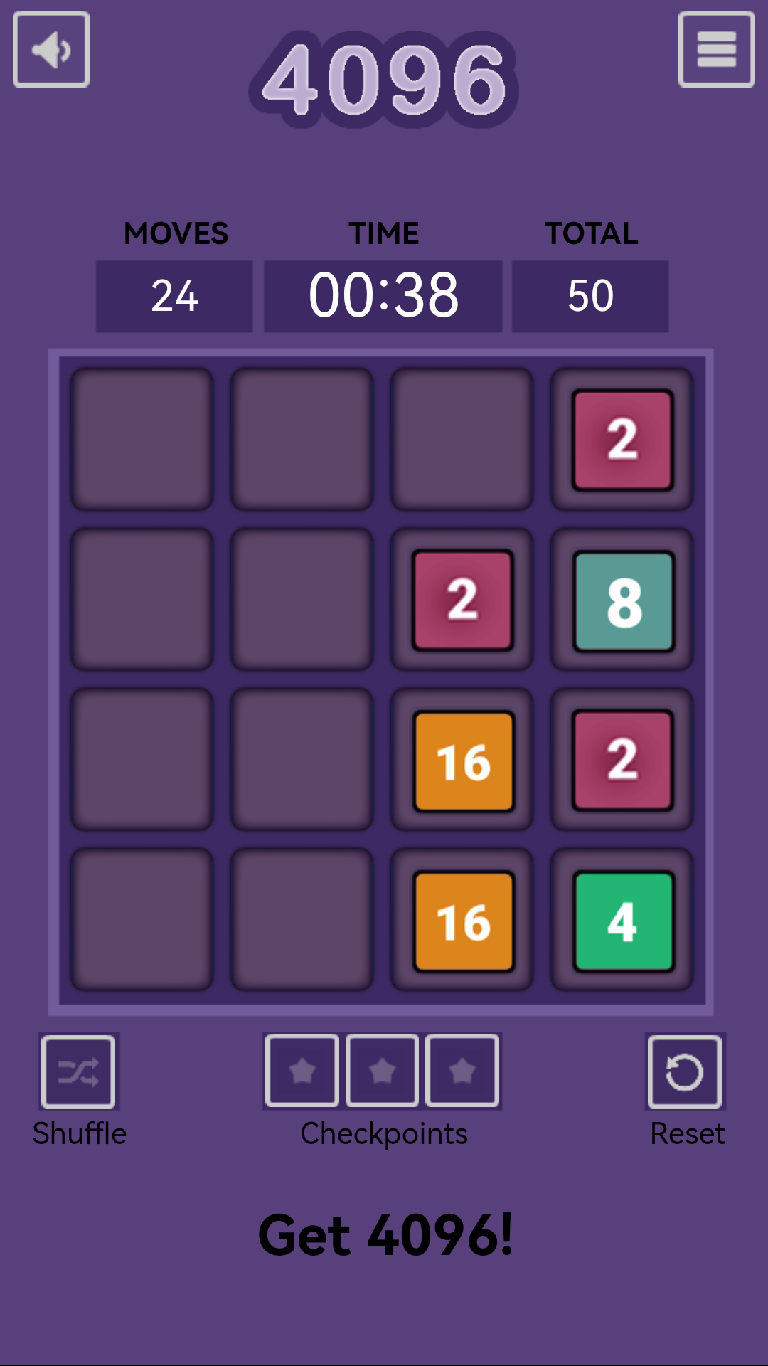 4096 Puzzle Game Moving Number Game Screenshot