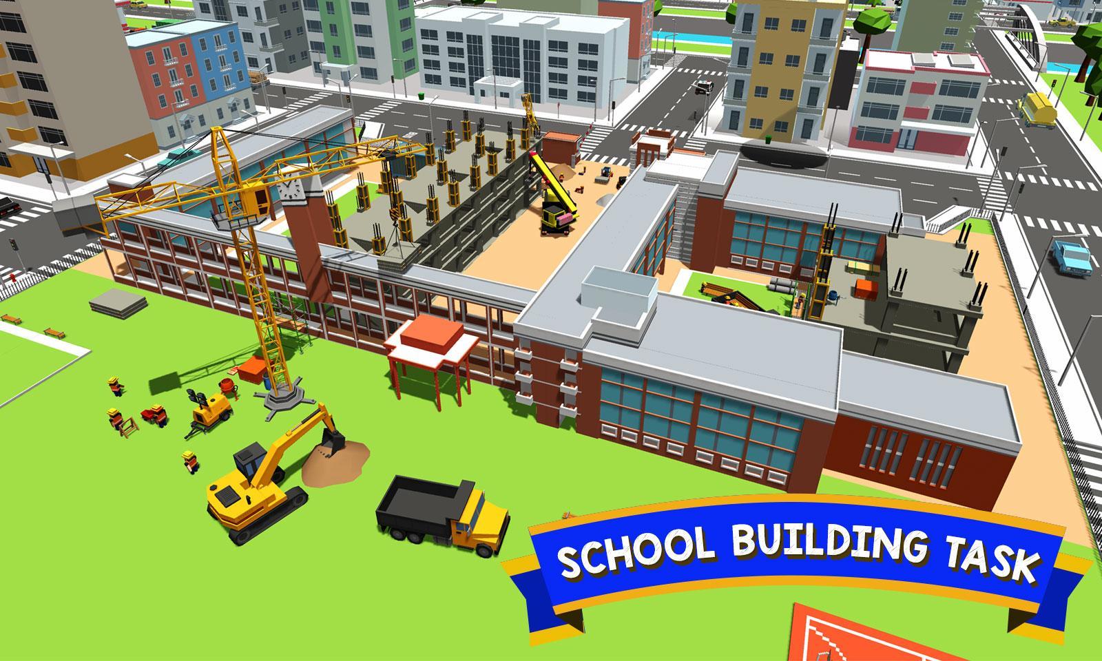 Screenshot 1 of Người xây dựng thành phố: Trò chơi xây dựng trường trung học 1.1