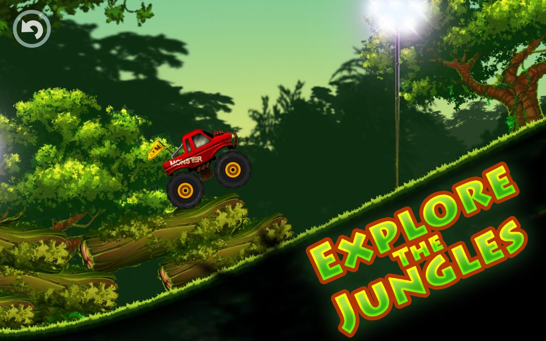 어린이를위한 정글 몬스터 트럭 게임 스크린 샷