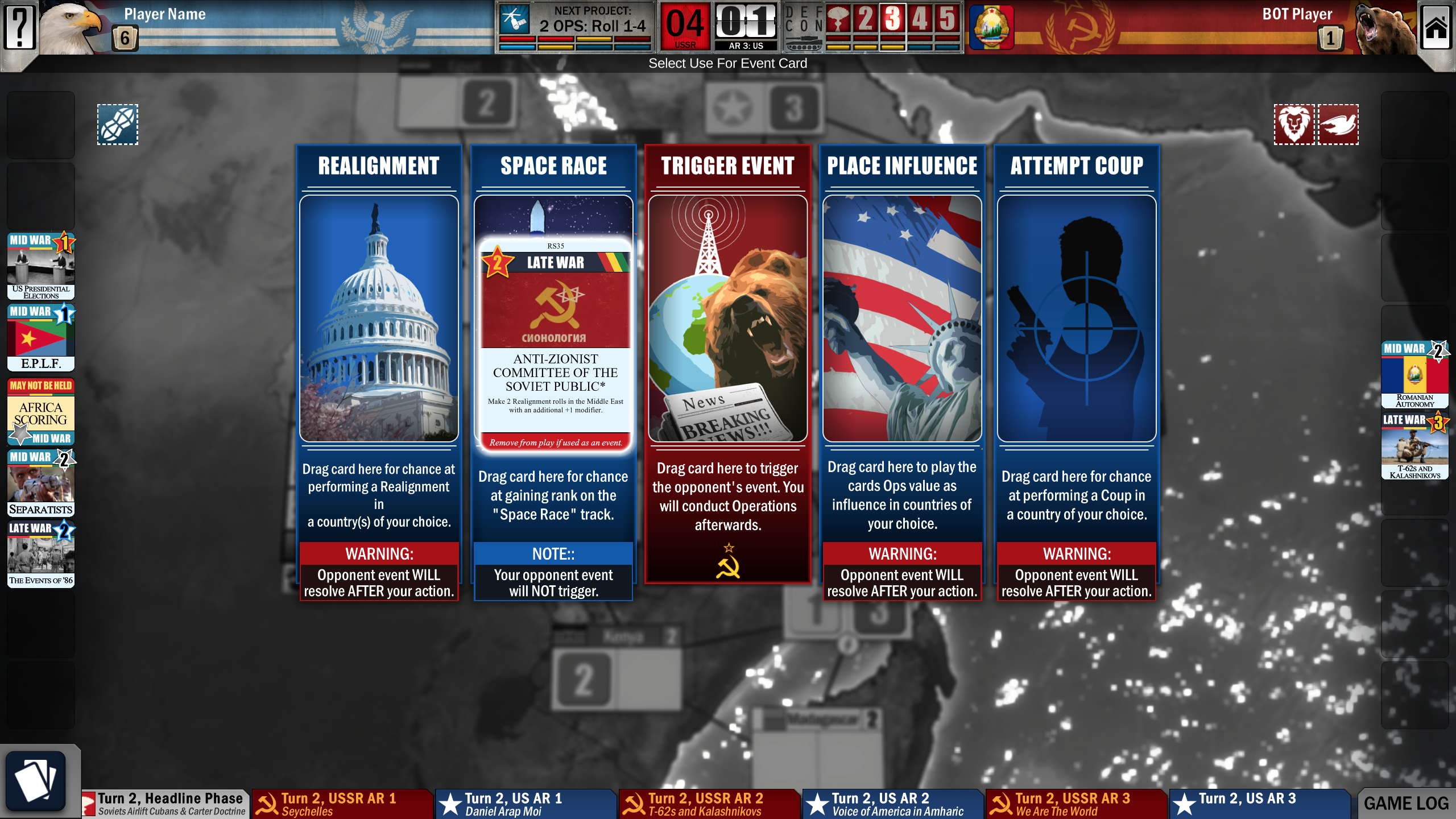 Screenshot of Twilight Struggle: Red Sea