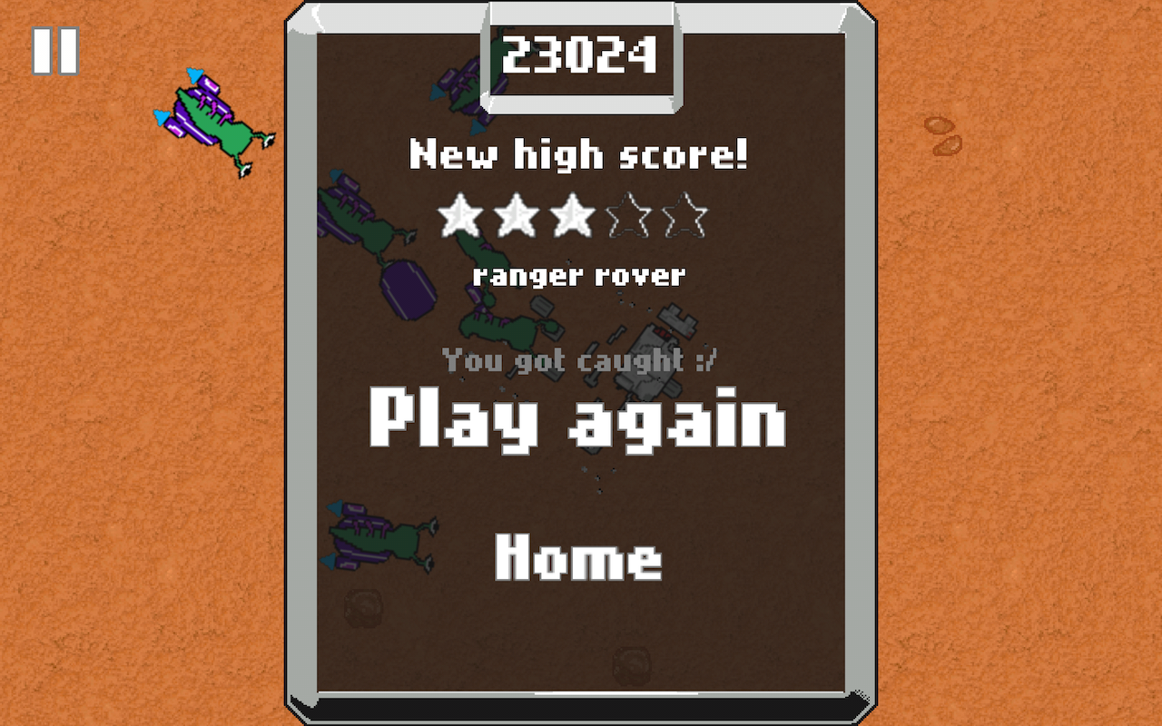 MARS Mission Rover Avoid Slug Game Screenshot