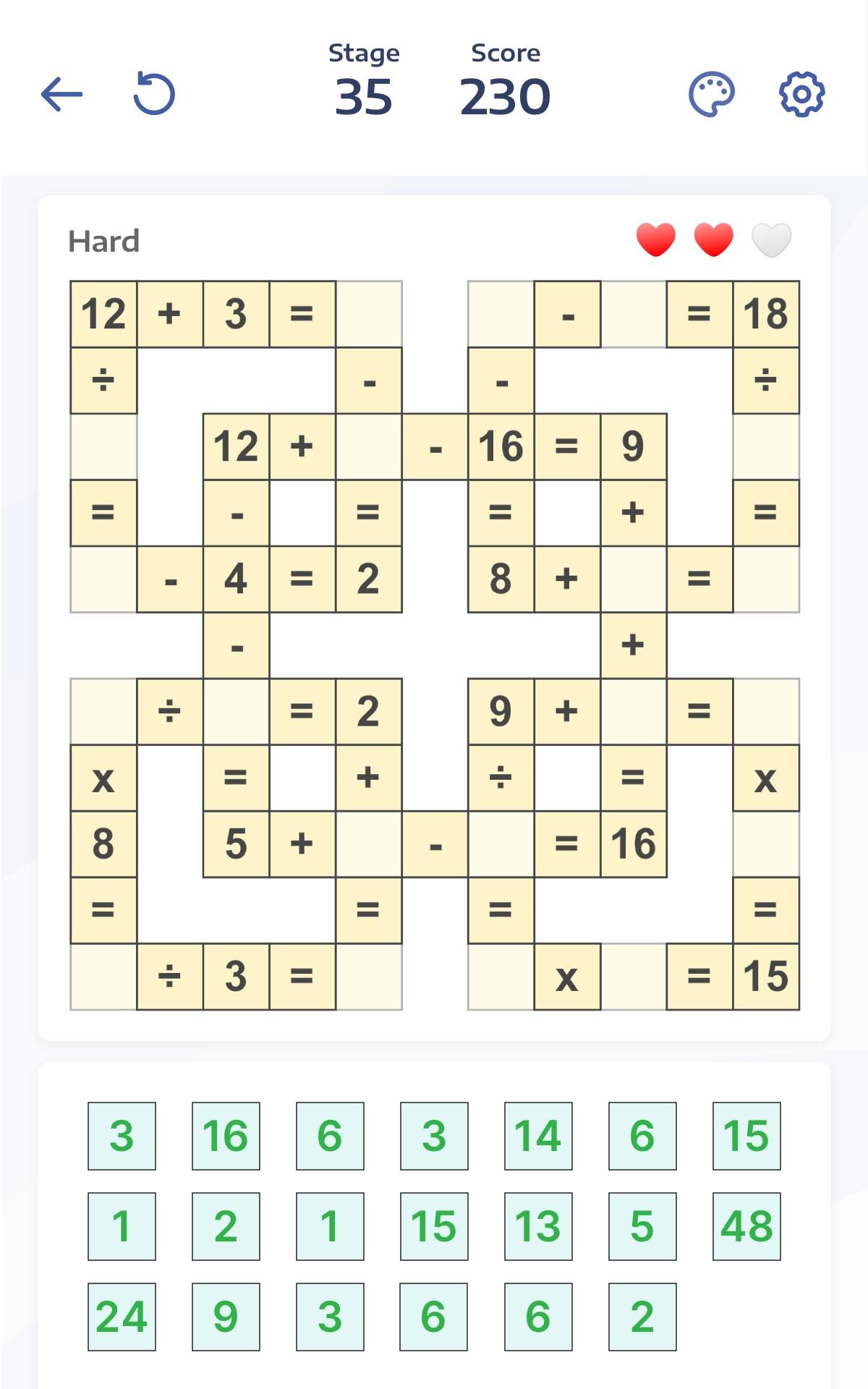 Screenshot of Crossmath - Math Puzzle Games