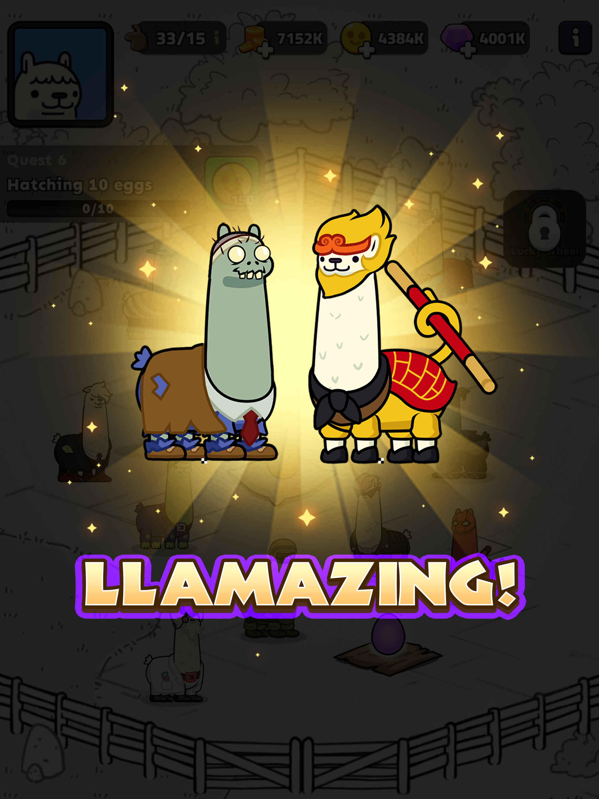 Screenshot of Mutant Llama: IDLE Breed Games