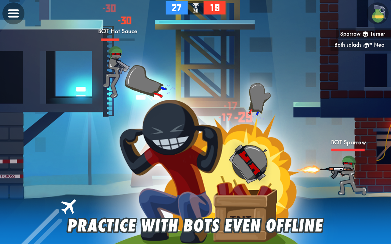 Cuplikan Layar Game Stickman Combats: Multiplayer Stick Battle Shooter