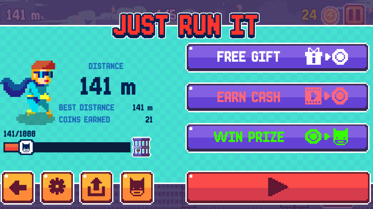 Pixel Superheroe Adventures ゲームのスクリーンショット