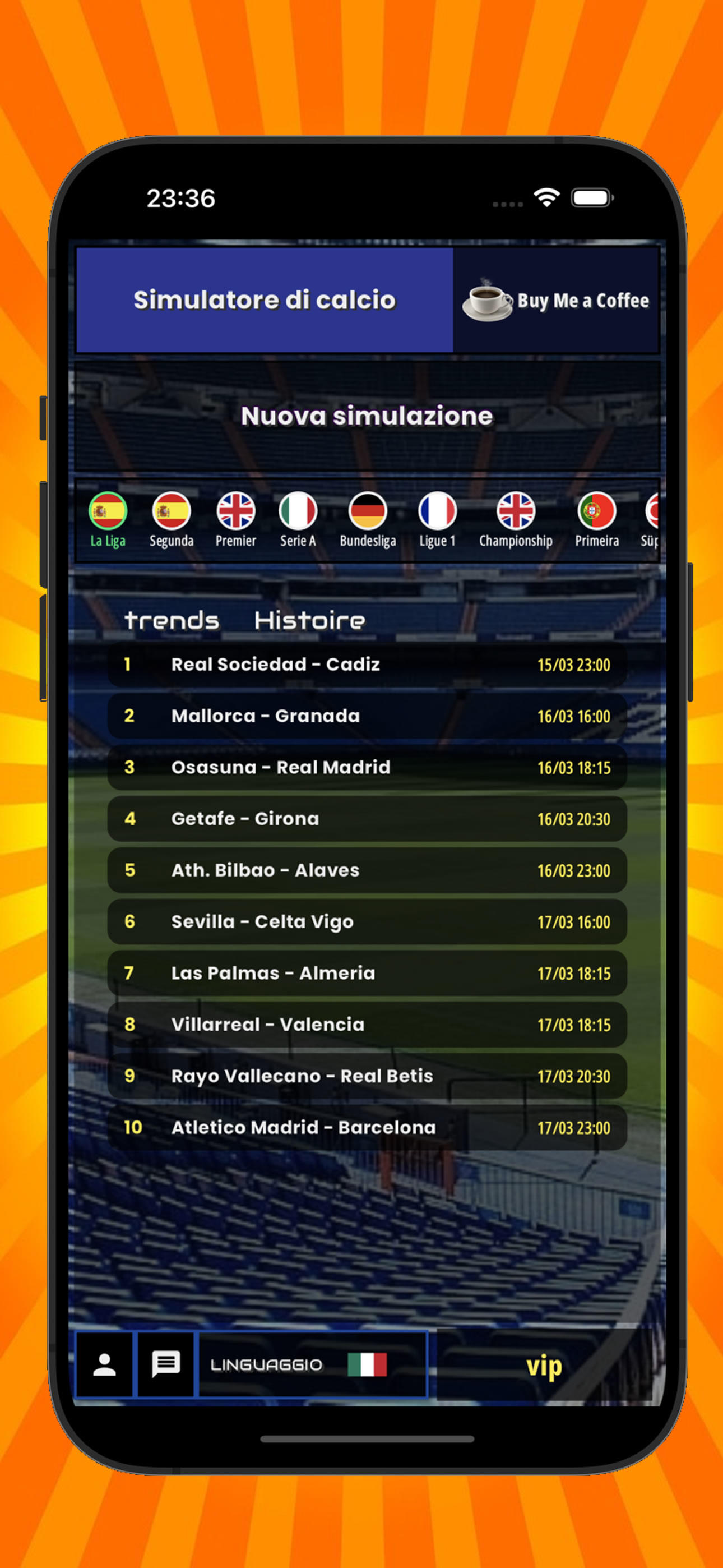 Screenshot 1 of Simulador de fútbol 1.0.76