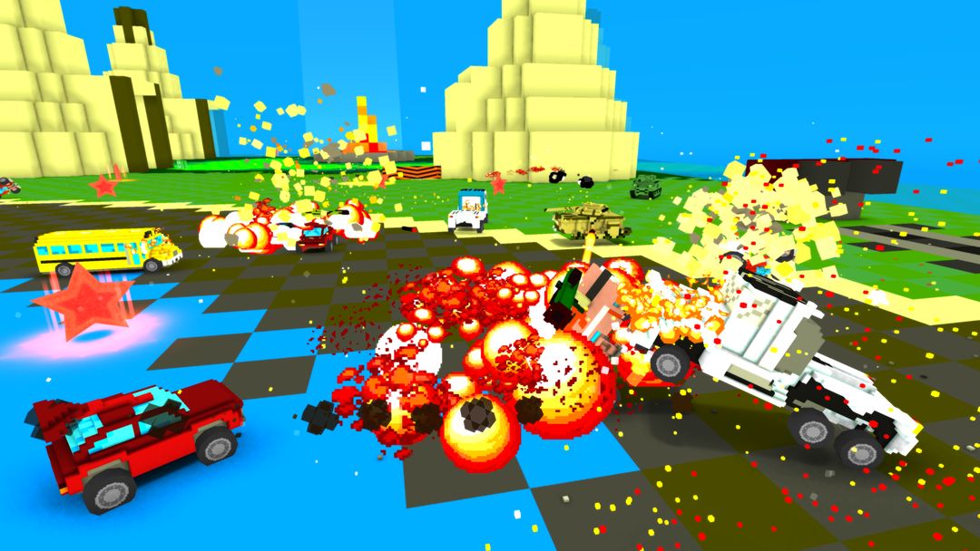 Blocky Car Crash Royale ภาพหน้าจอเกม