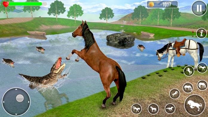 Simulador de família de cavalo selvagem - jogo de sobrevivência de
