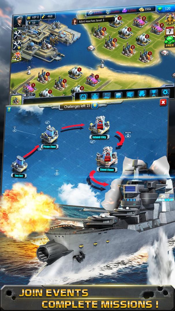 Screenshot of Battle of Warship : War of Navy