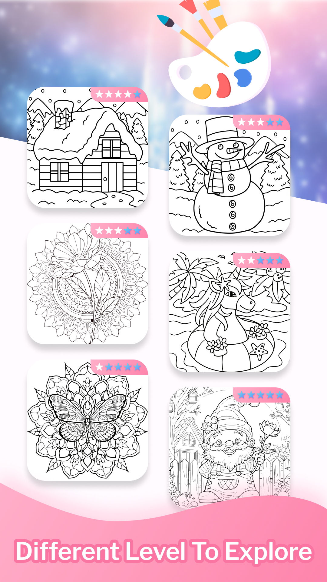 Color Book 500 Animals Flowers Game Screenshot