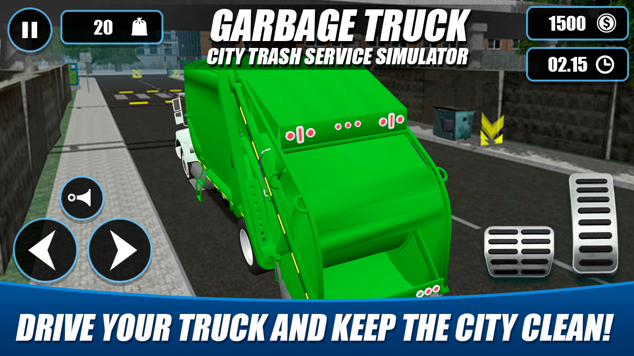 Screenshot 1 of कचरा ट्रक - सिटी ट्रैश सर्विस सिम्युलेटर 