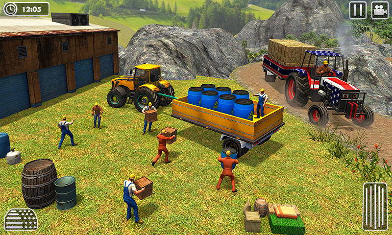 Tractor Trolley Cargo Drive Game Screenshot