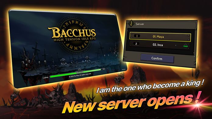 Screenshot of Bacchus: High Tension IDLE RPG