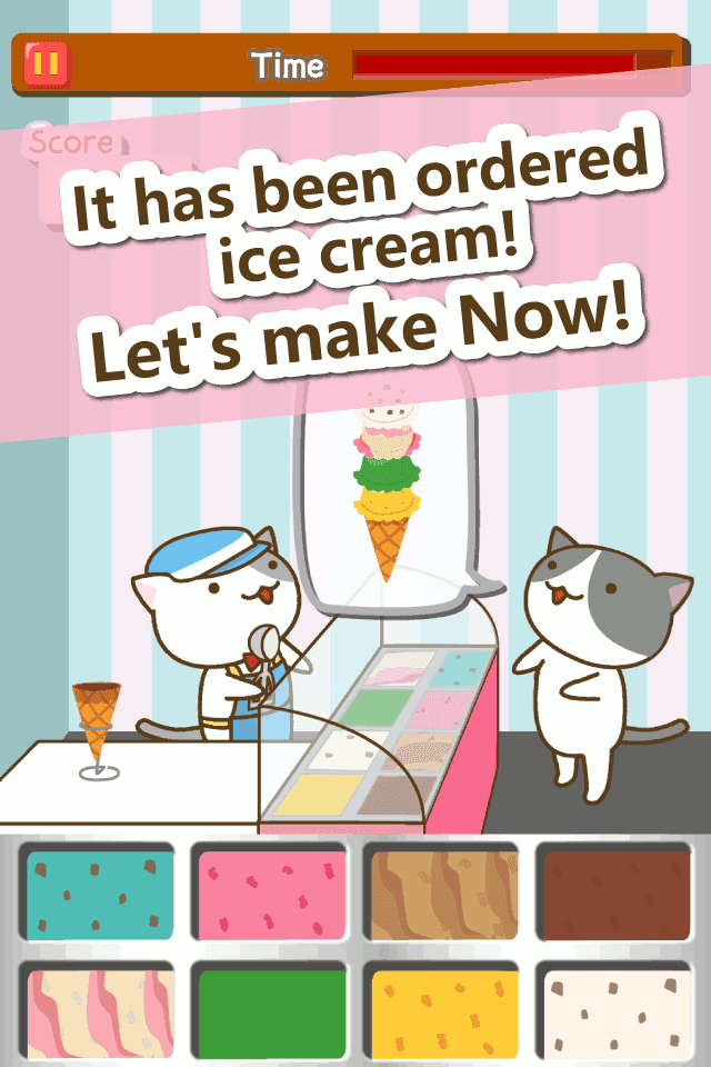 Cat ice cream shop Game Screenshot