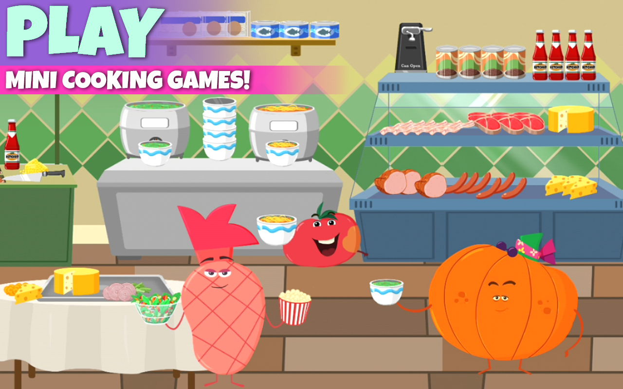 Captura de Tela do Jogo Supermarket - Fruits Vs Veggies Kids Shopping Game