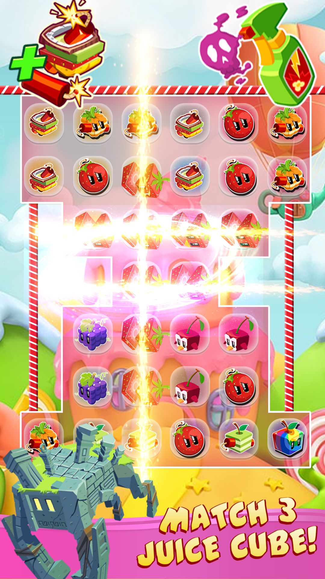 Juice cube: Match 3 Fruit Game Game Screenshot
