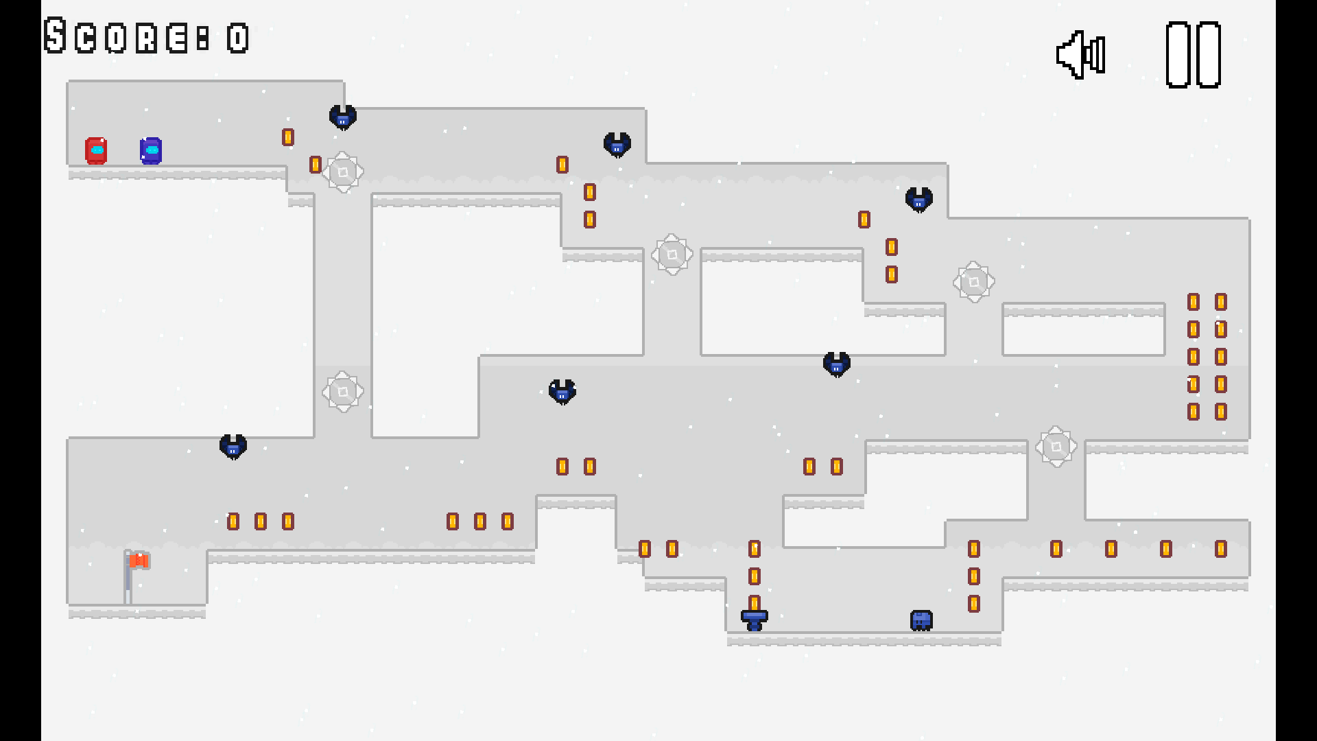 Pixel Us red and Blue 2 Game Screenshot