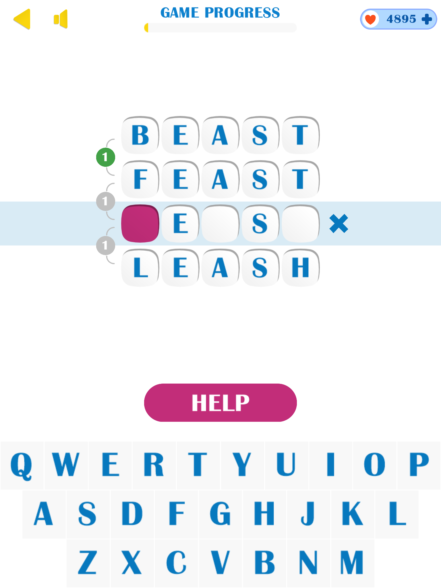 Between the Words Game Screenshot