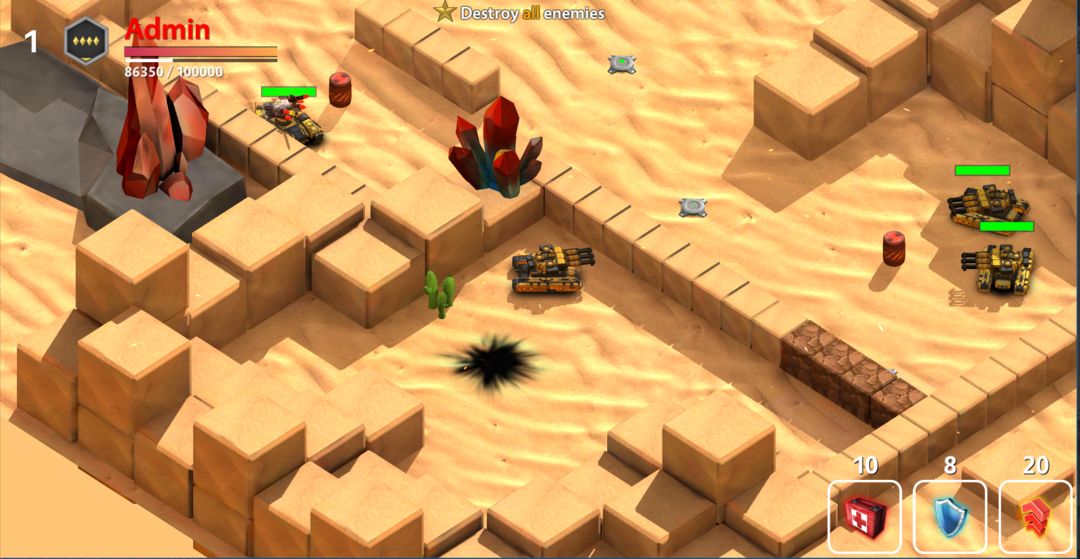 Screenshot of Block Tank Wars 3 Tank Shooter