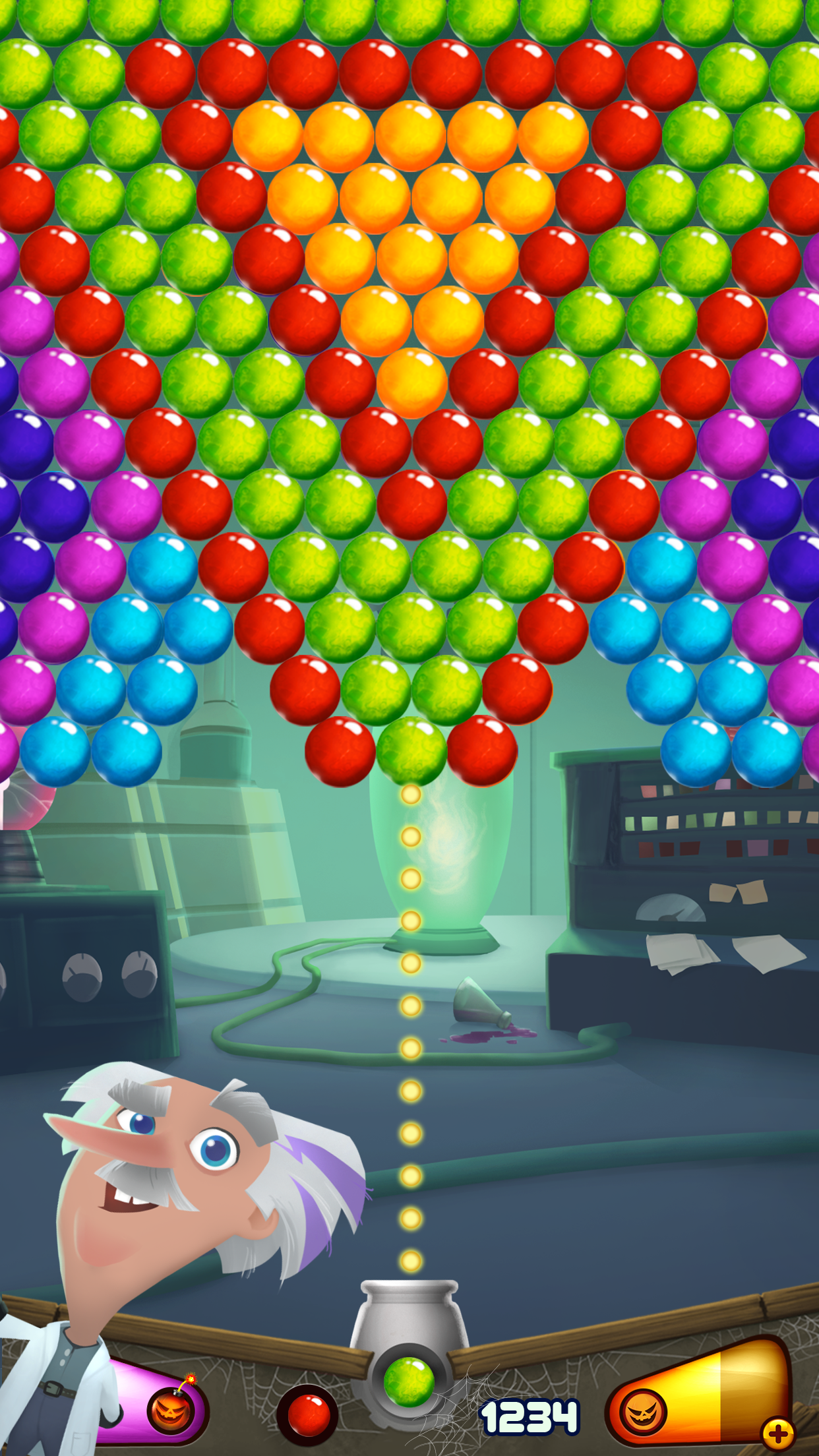 Crazy Scientist Bubble Shooter Game Screenshot
