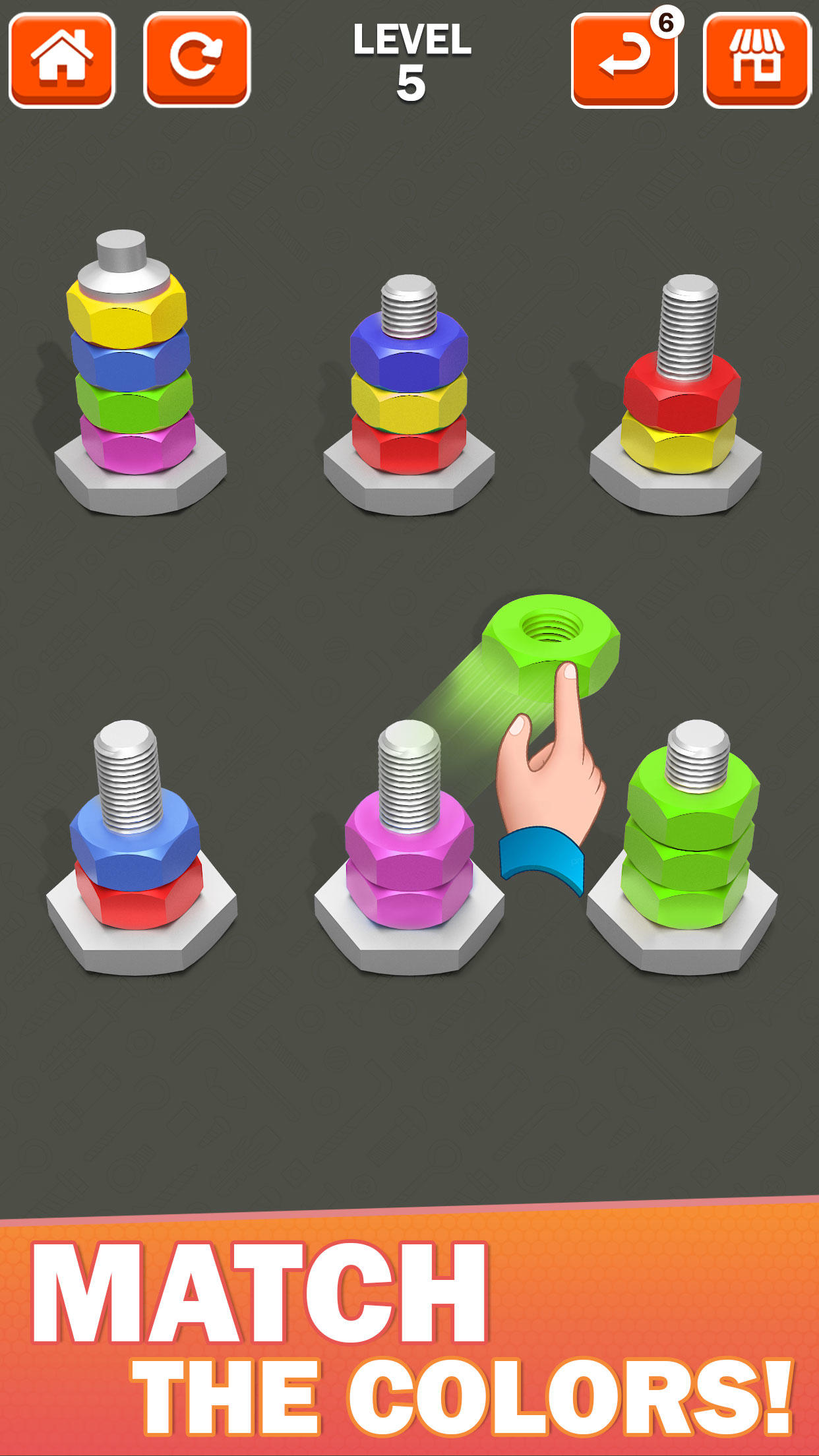 Nuts Sort Brain Game Game Screenshot