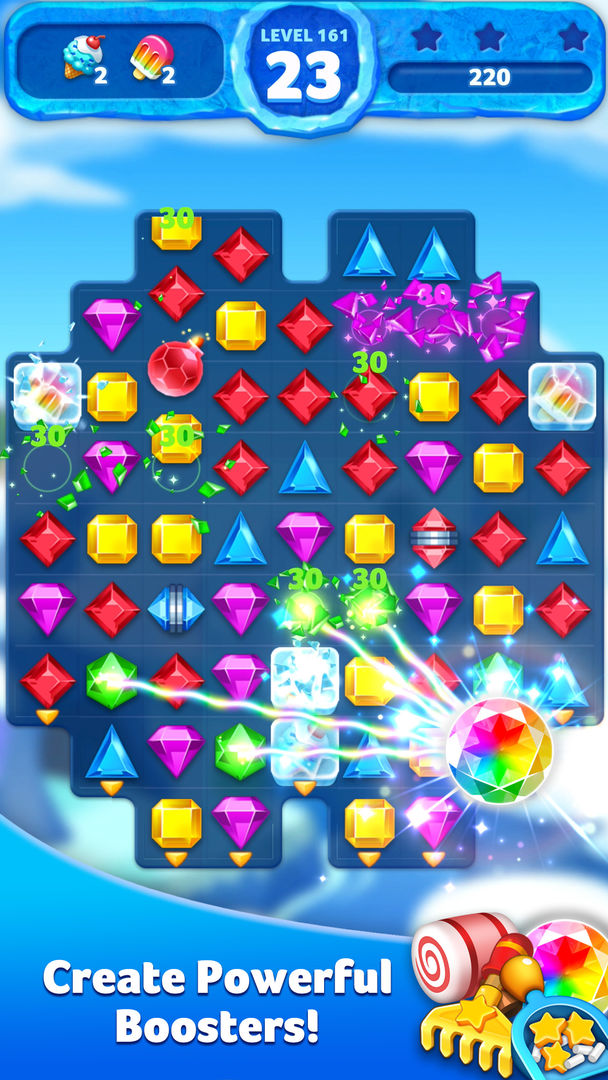 Screenshot of Jewel Ice Mania:Match 3 Puzzle
