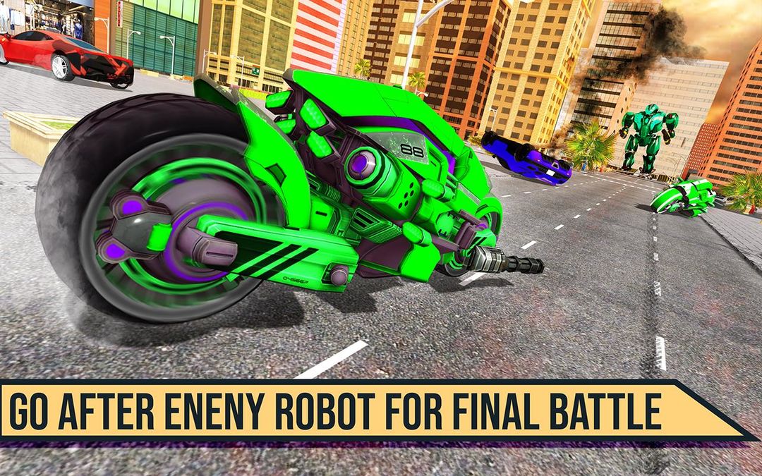 Screenshot of Real Moto Robot Transform: Flying Bike Robot Wars