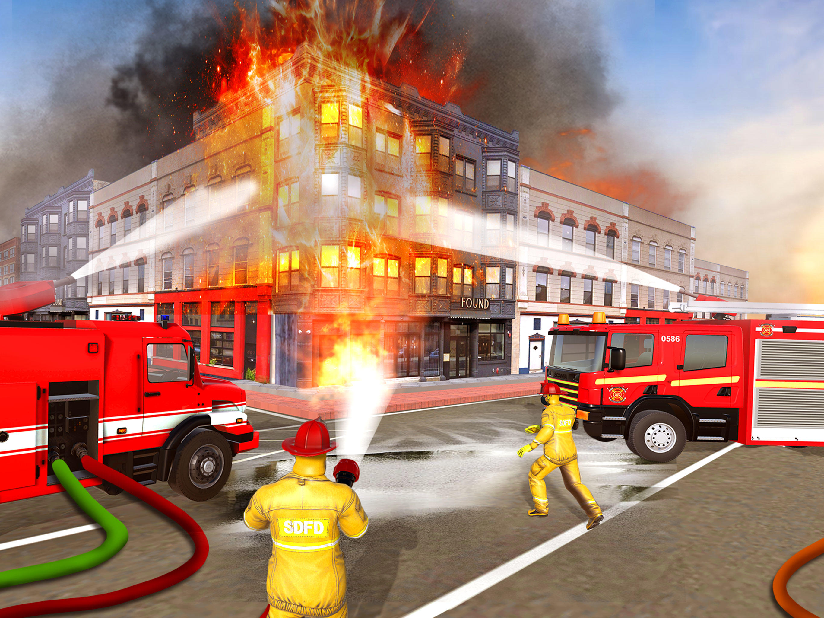 911 Fire Truck Games Simulator Game Screenshot