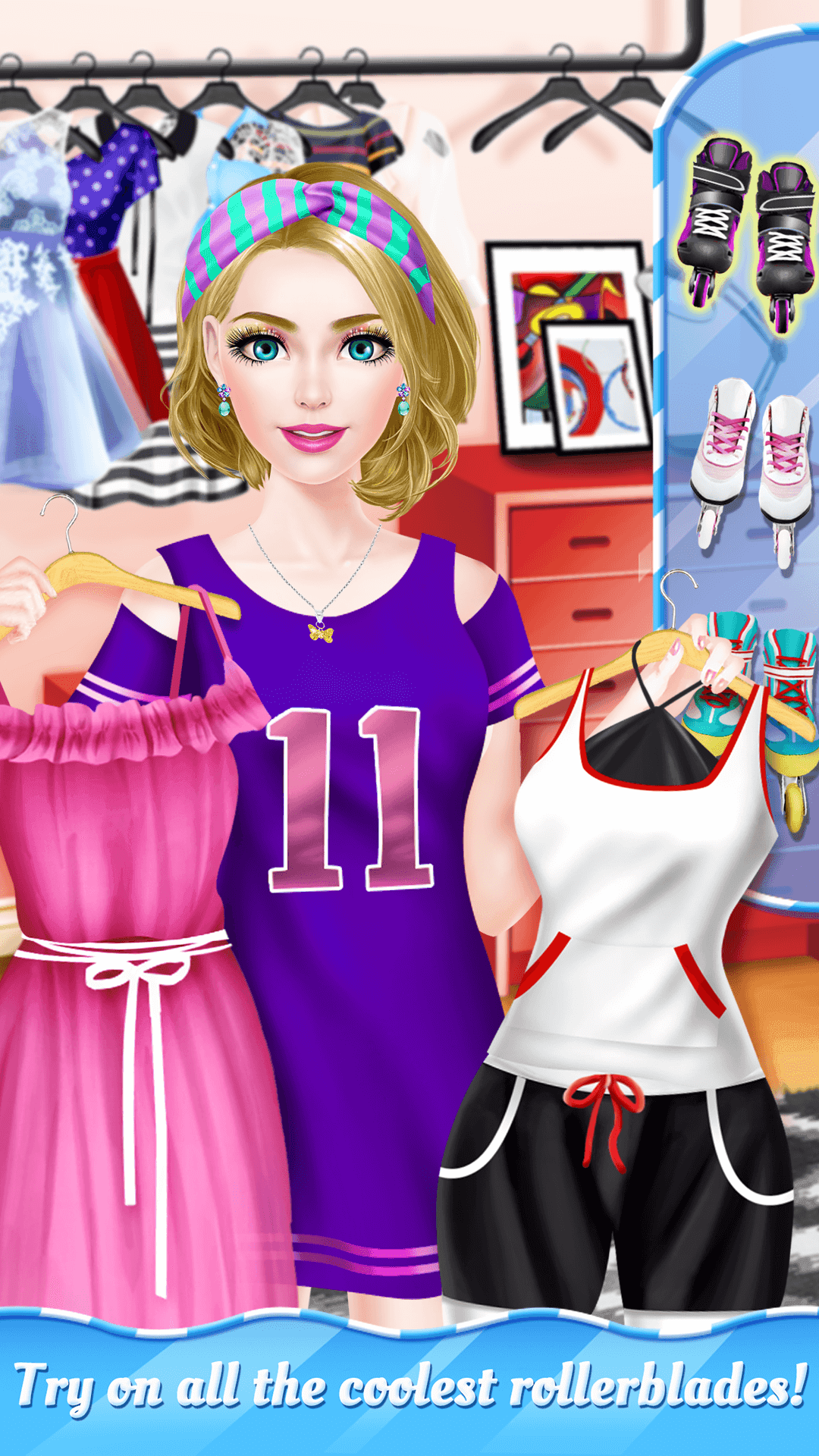 Summer Roller Girl - BFF Salon Game Screenshot
