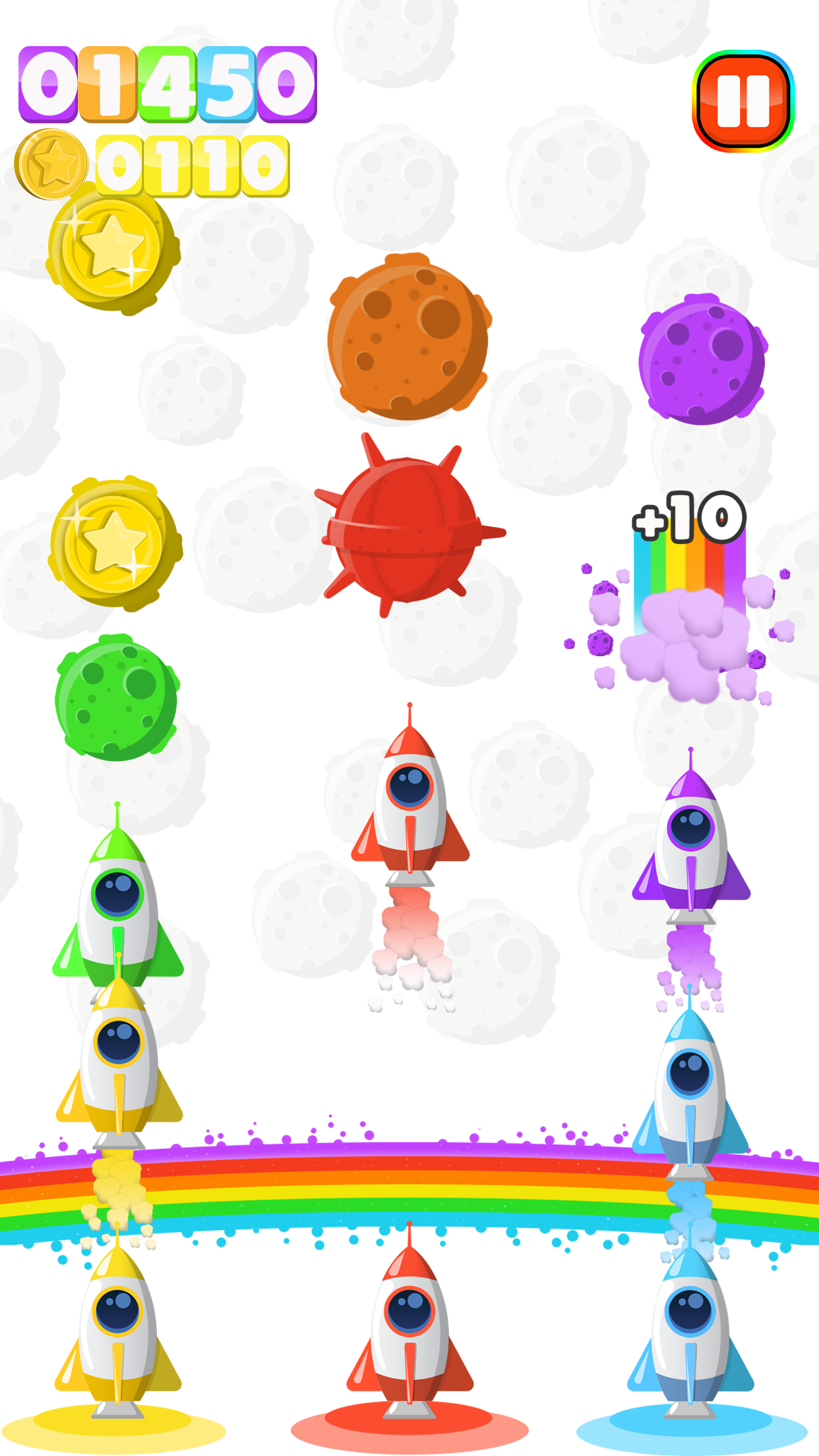 Rainbow Rocket Game Screenshot