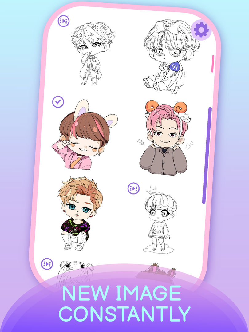 KPOP Chibi Coloring by Number遊戲截圖