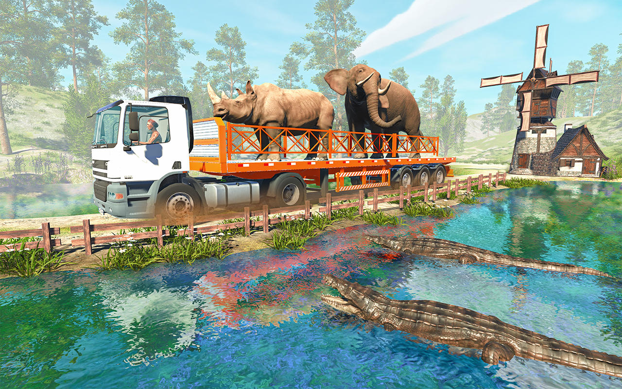 Captura de Tela do Jogo Animal Transport Truck Driving