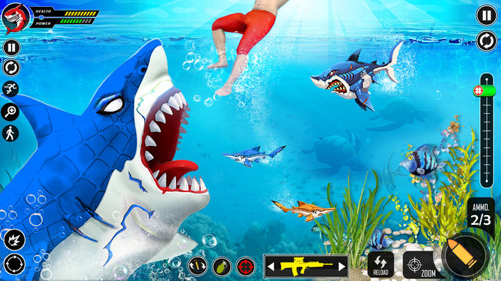 Screenshot 1 of Jeu de tireur d'élite FPS d'attaque de requin 1.0.46
