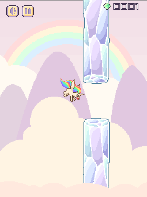 Flappy Unicorn Game Screenshot