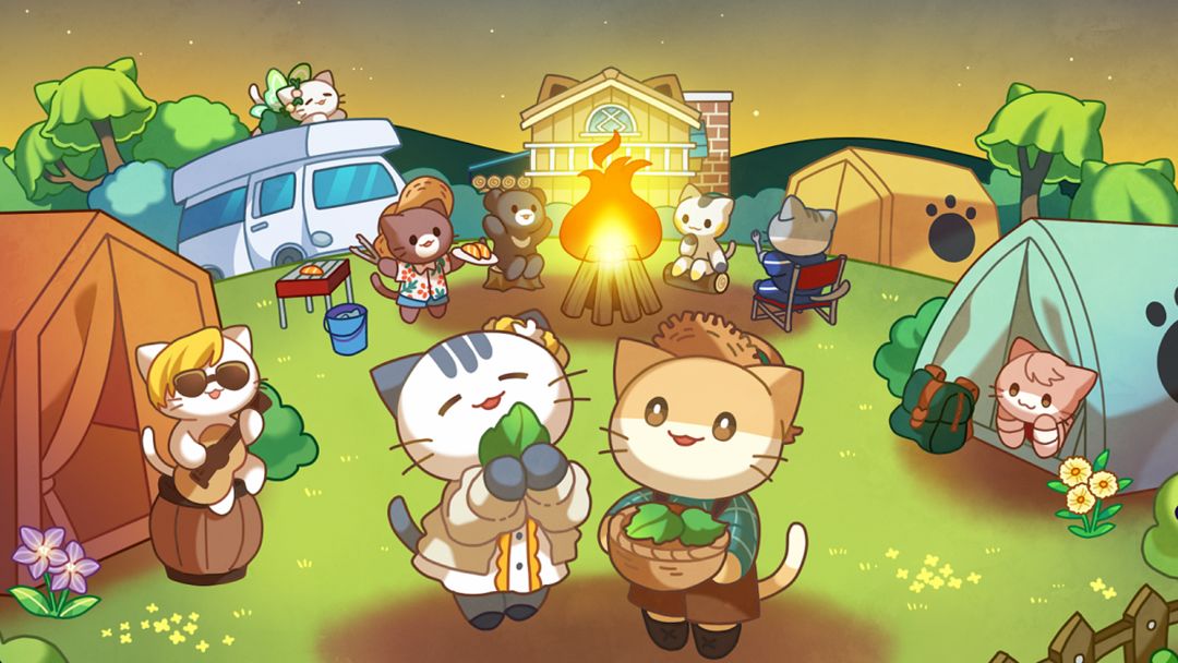 고양이 숲 - 캠핑장 이야기 게임 스크린 샷