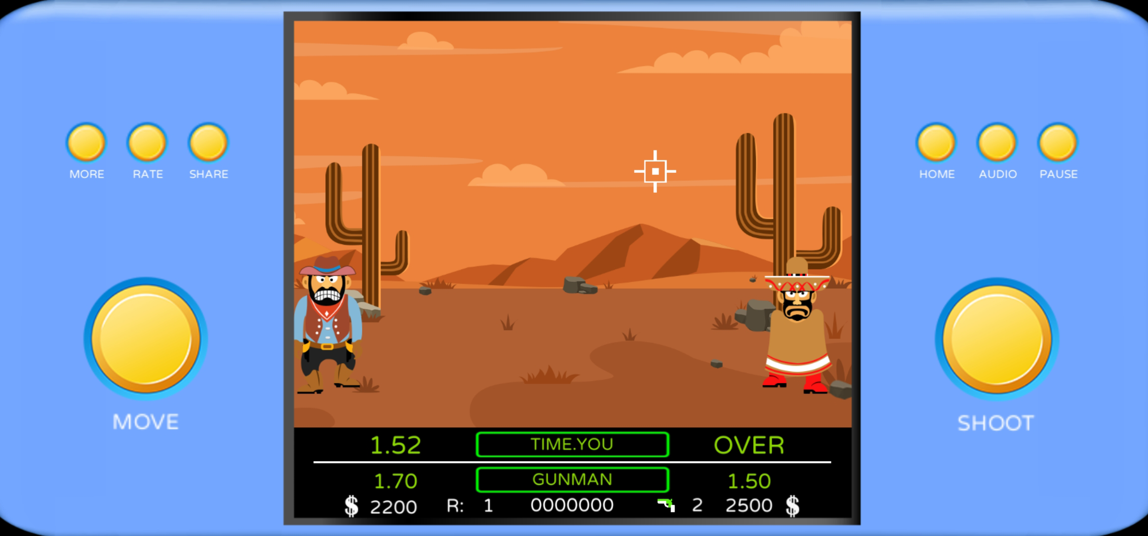 Wild Gunner Retro Game Screenshot