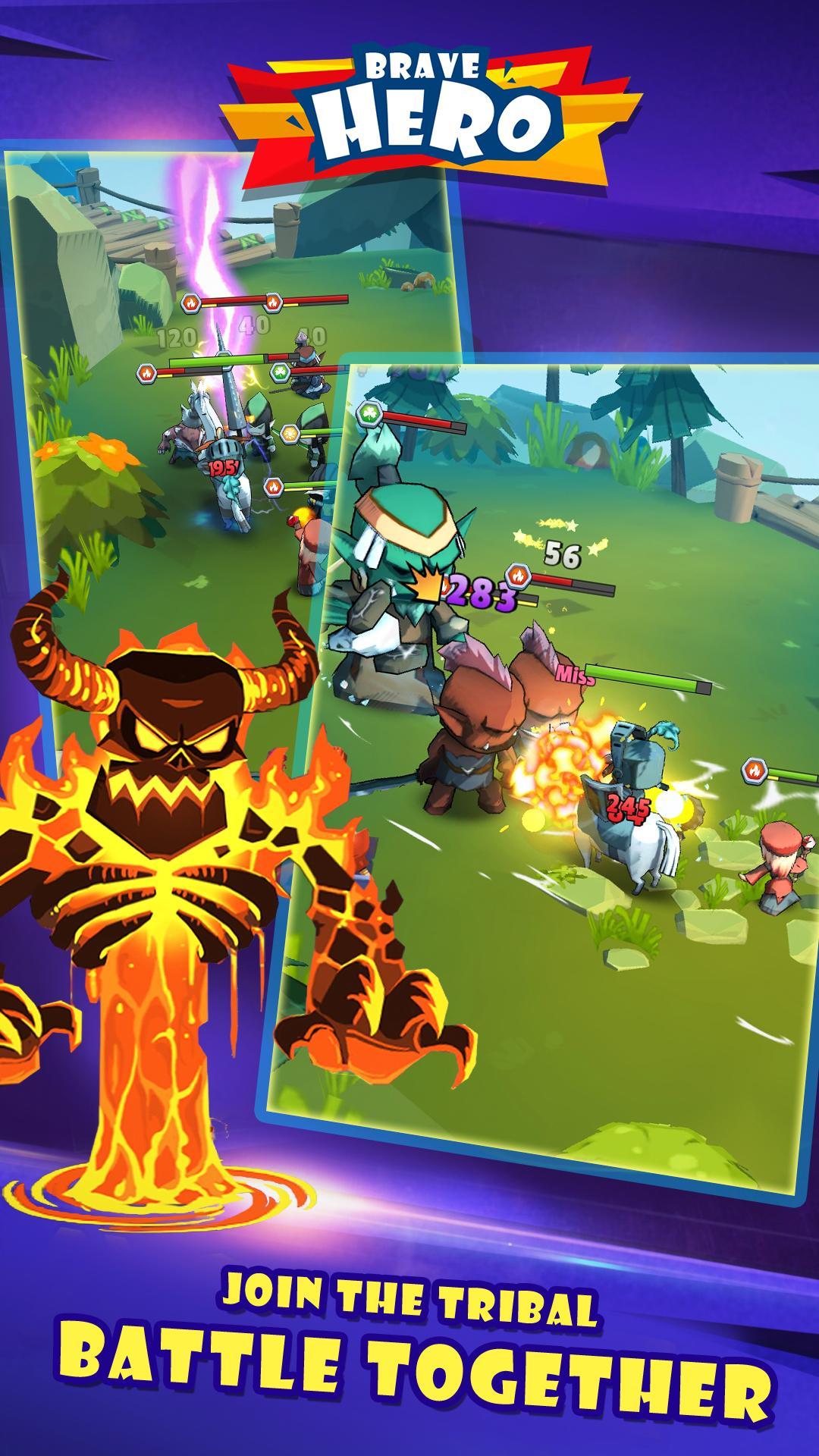 Brave Hero - Enjoy this idle warrior battle game ภาพหน้าจอเกม