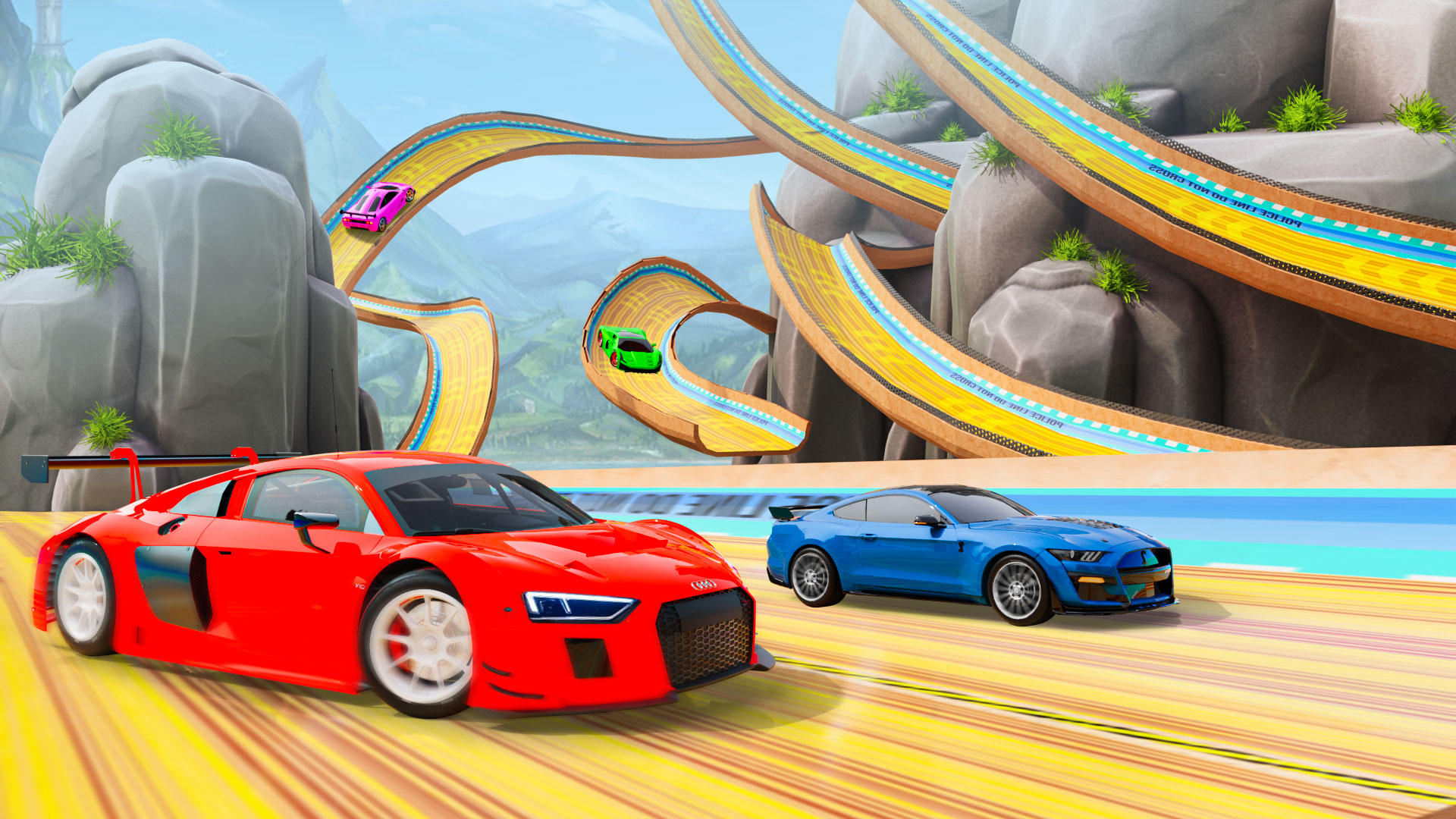 Super Hero Mega Ramp Car Stunt Game Screenshot